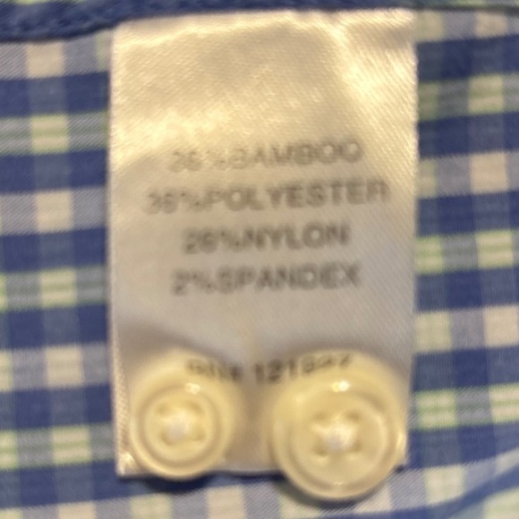 johnnie-o Prep-Performance Mens Button Down Shirt Blue Gingham Check Size M - Picture 8 of 11